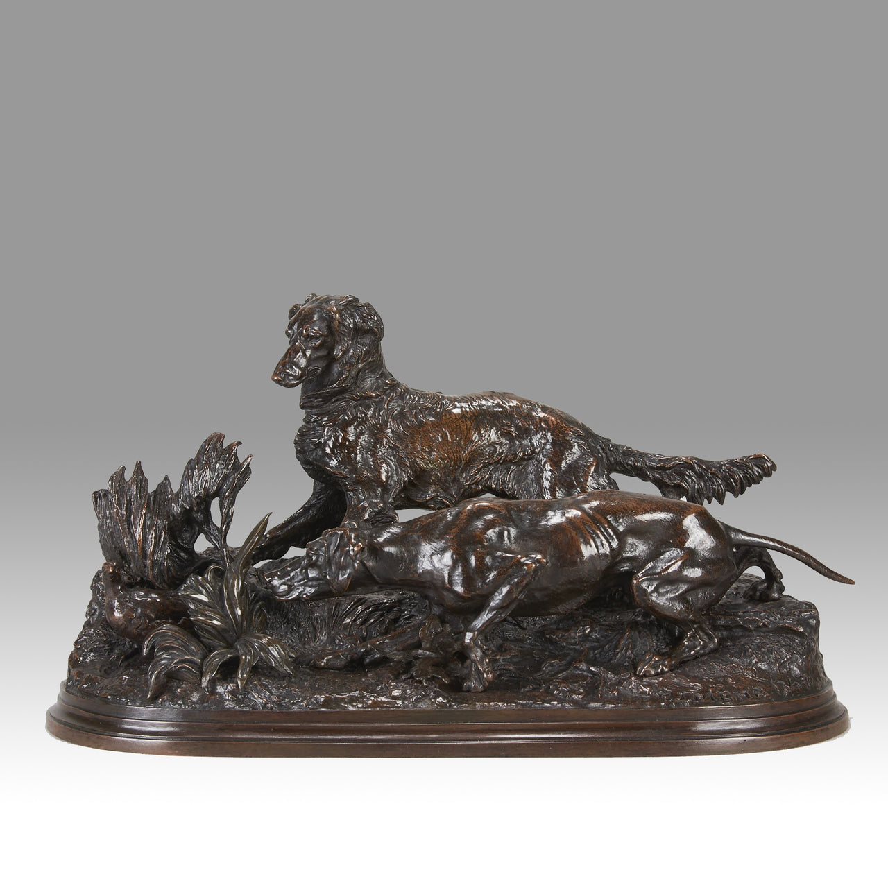 Mene bronze dogs and partridge