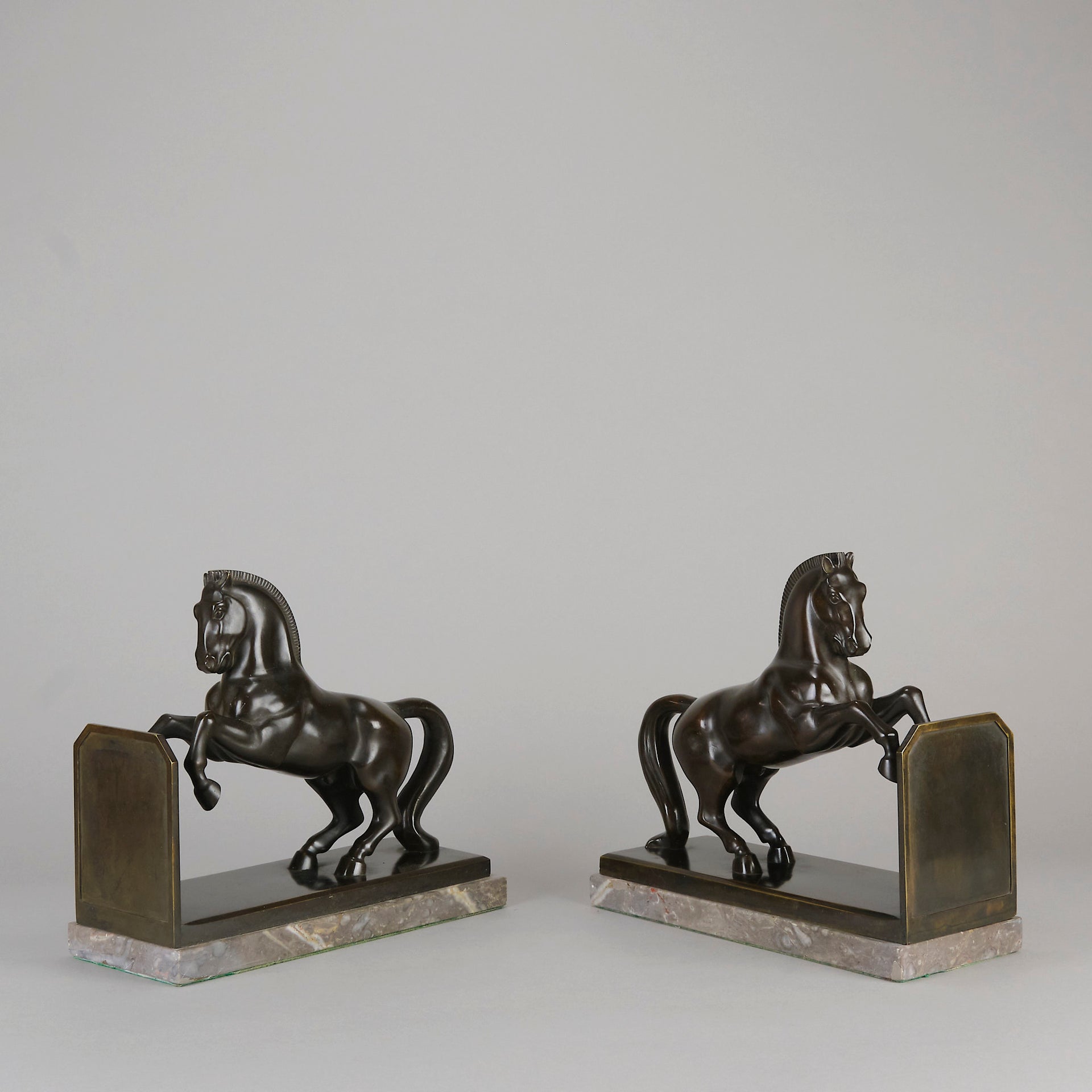 Art Deco Bronze - "Horse Bookends" by McHen - Hickmet Fine Arts 
