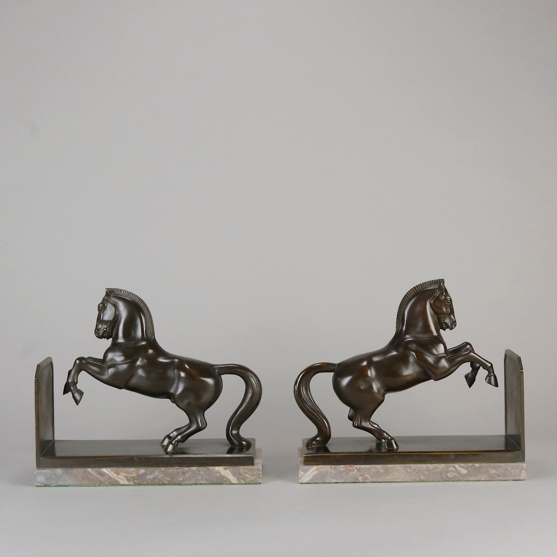 Art Deco Bronze - "Horse Bookends" by McHen - Hickmet Fine Arts 