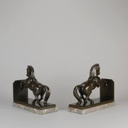 Art Deco Bronze - "Horse Bookends" by McHen - Hickmet Fine Arts 