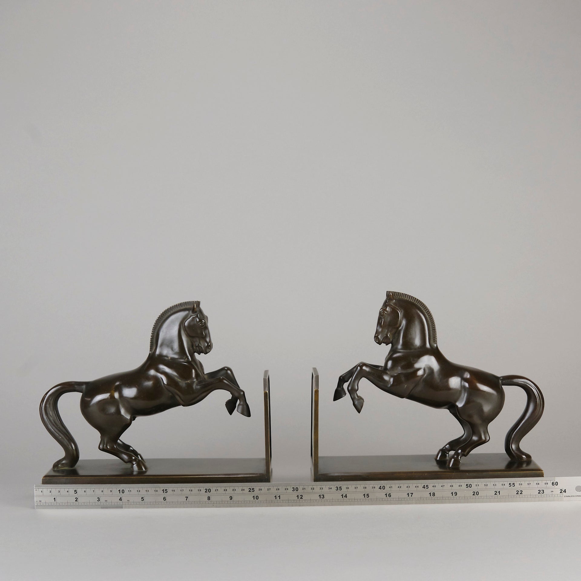 Art Deco Bronze - "Horse Bookends" by McHen - Hickmet Fine Arts 
