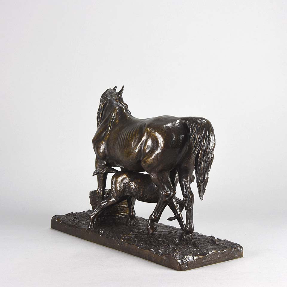 Jument et son Poulain Bronze by Christophe Fratin