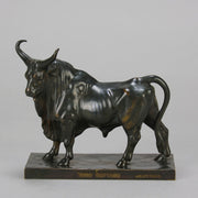 Taureau Romano Antique Bronze statue of a large bull by Jean-Baptiste Baptiste in a proud stance, the bronze exhibiting excellent hand chased surface detail and fine rich brown patina. Raised on an integral base 