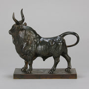 Taureau Vainqueur Antique Bronze Statue of a Bull by Jean-Baptiste Clesinger standing in a proud stance exhibiting excellent hand chased surface detail and fine rich brown patina. Raised on an integral base 