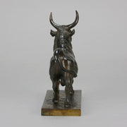 Taureau Vainqueur Antique Bronze Statue of a Bull by Jean-Baptiste Clesinger standing in a proud stance exhibiting excellent hand chased surface detail and fine rich brown patina. Raised on an integral base 