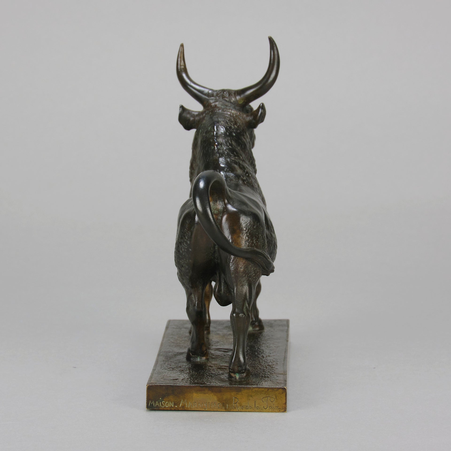 Taureau Vainqueur Antique Bronze Statue of a Bull by Jean-Baptiste Clesinger standing in a proud stance exhibiting excellent hand chased surface detail and fine rich brown patina. Raised on an integral base 