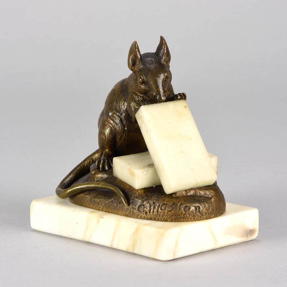 Animalier Clovos Masson Bronze Mouse & Cheese