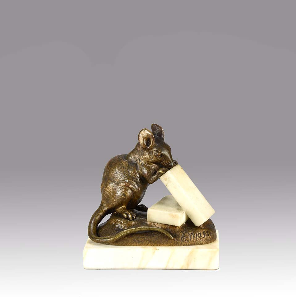 Animalier Clovos Masson Bronze Mouse & Cheese