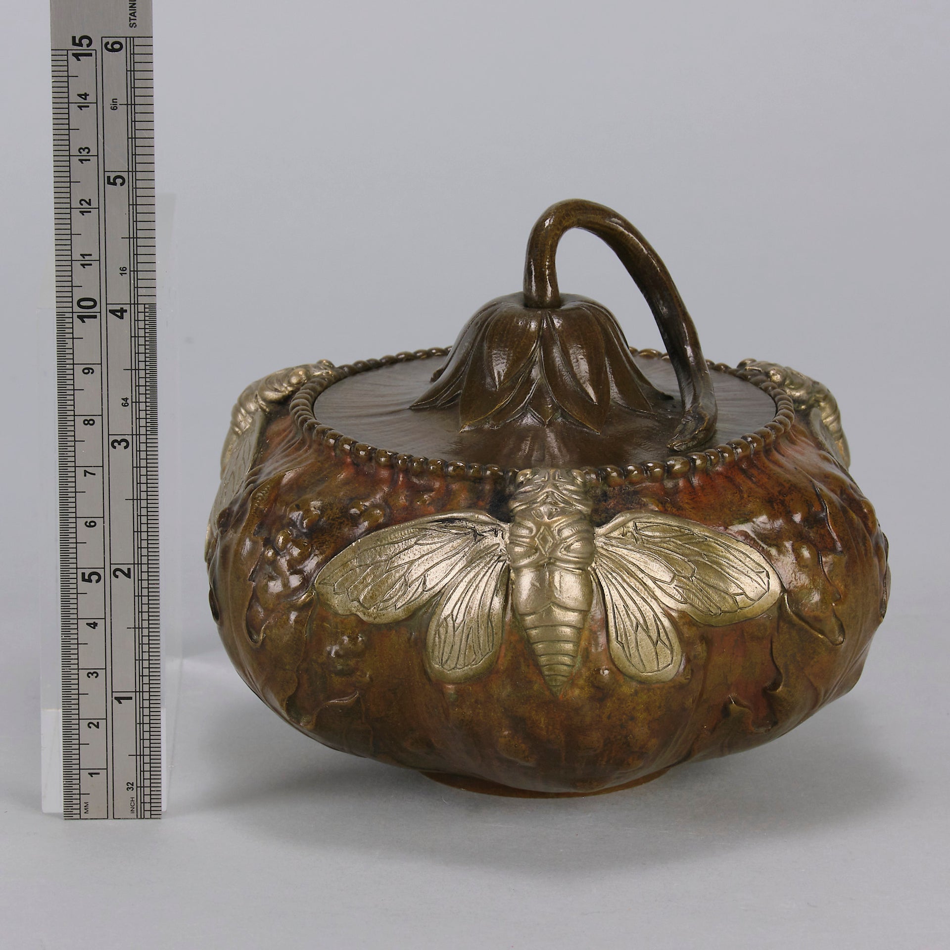 Moth Bowl By Alexandre Vibert - Antique Bronze - Hickmet Fine Arts 