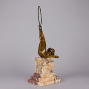 Claire Colinet Bronze - Dancer with Hoop - Hickmet Fine Arts