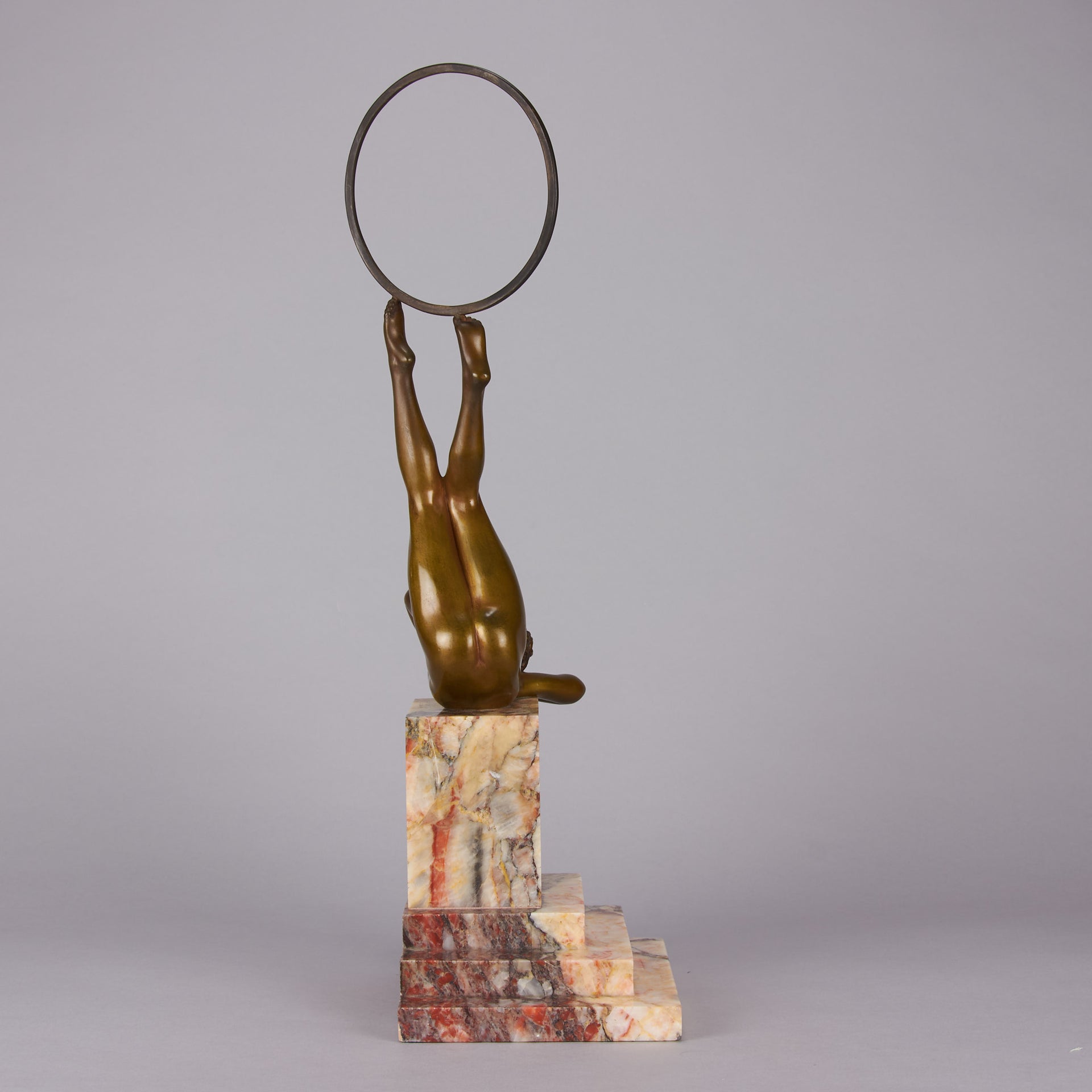 Claire Colinet Bronze - Dancer with Hoop - Hickmet Fine Arts