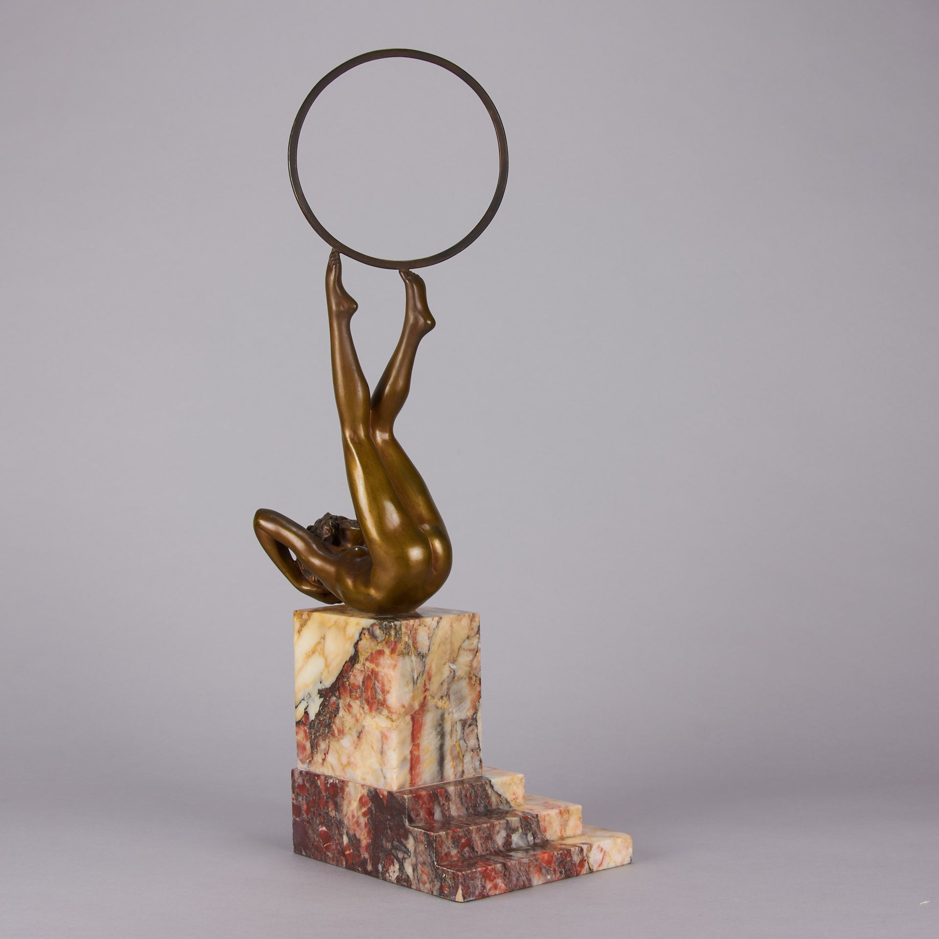 Claire Colinet Bronze - Dancer with Hoop - Hickmet Fine Arts