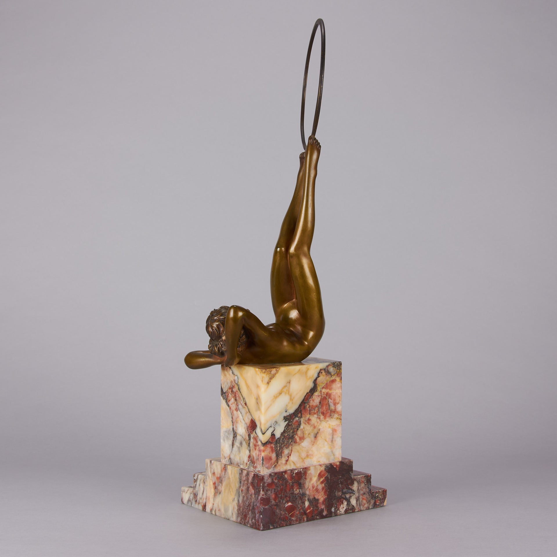 Claire Colinet Bronze - Dancer with Hoop - Hickmet Fine Arts