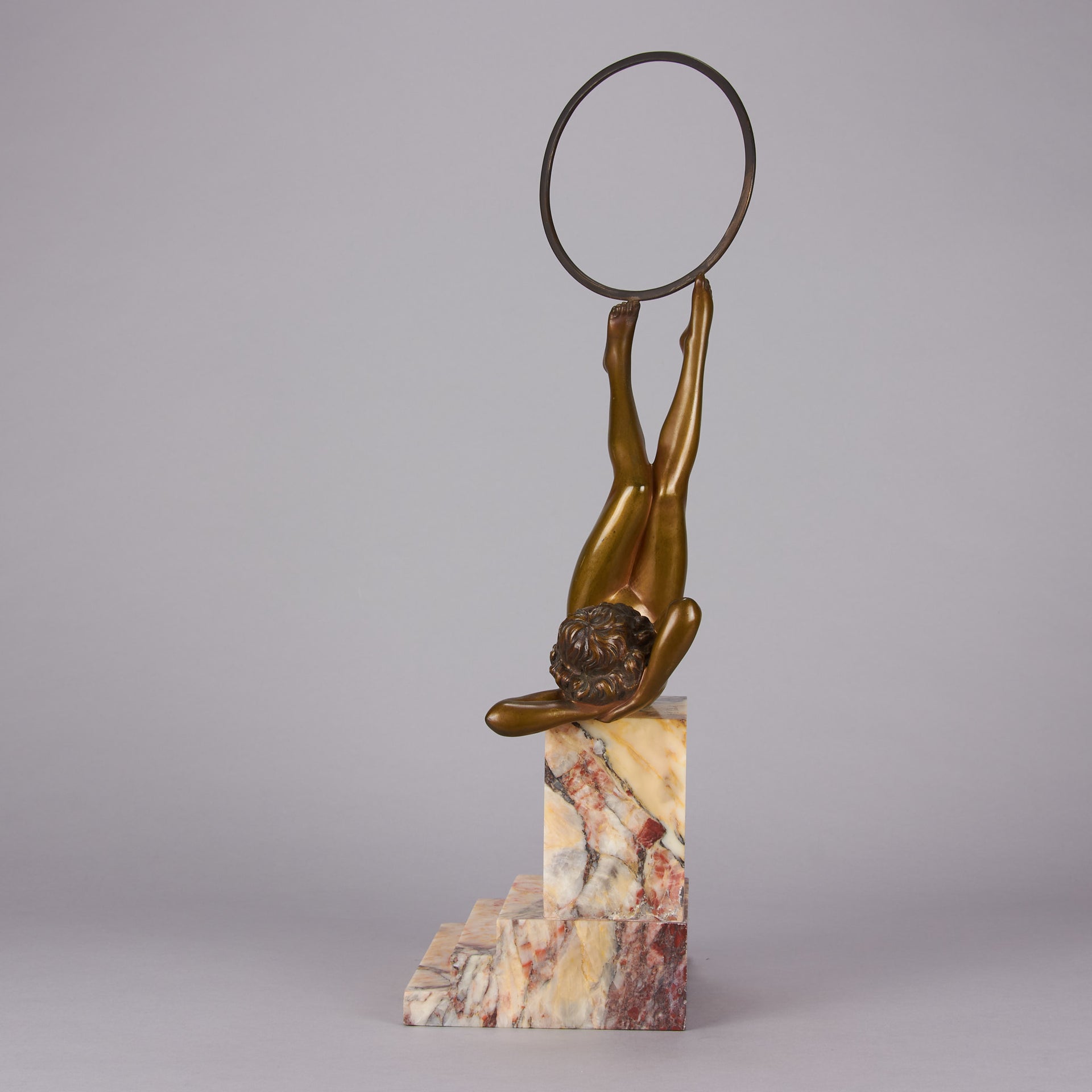 Claire Colinet Bronze - Dancer with Hoop - Hickmet Fine Arts