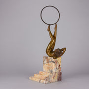 Claire Colinet Bronze - Dancer with Hoop - Hickmet Fine Arts