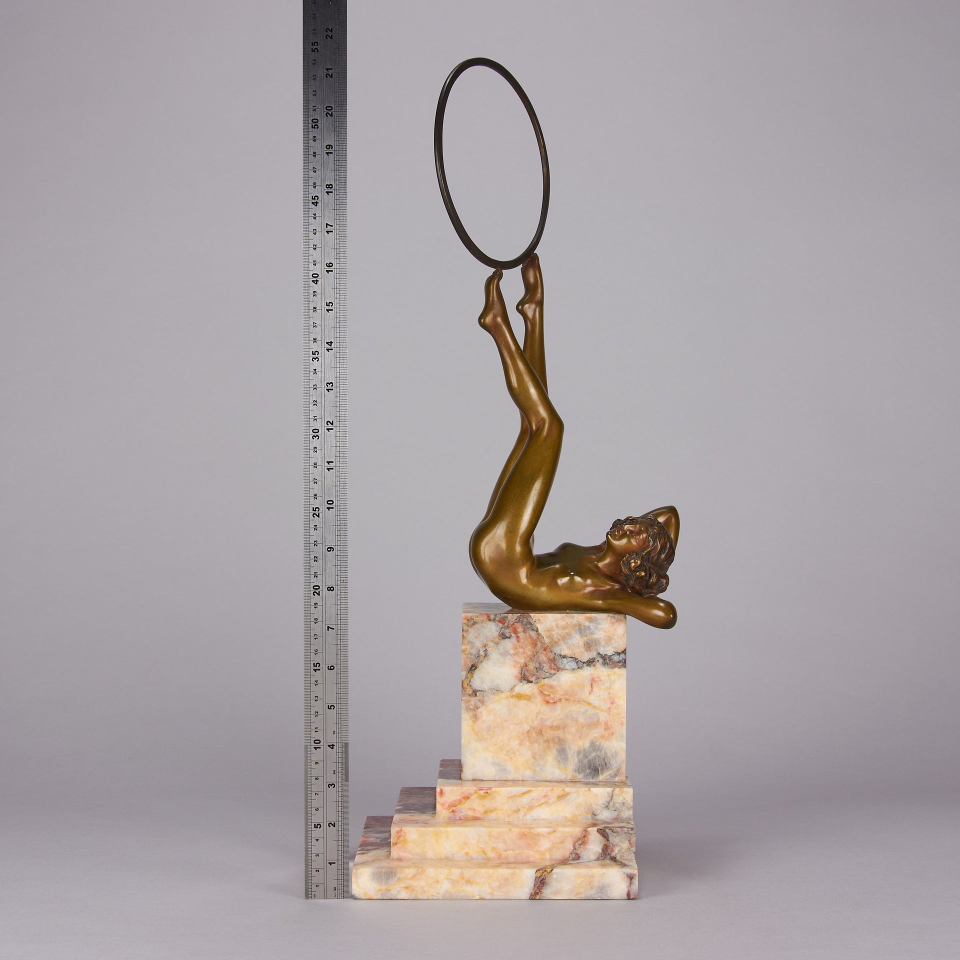 Claire Colinet Bronze - Dancer with Hoop - Hickmet Fine Arts
