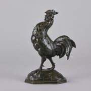 Coq Debout by Alfred Barye - Antique Bronze Cockerel - Hickmet Fine Arts