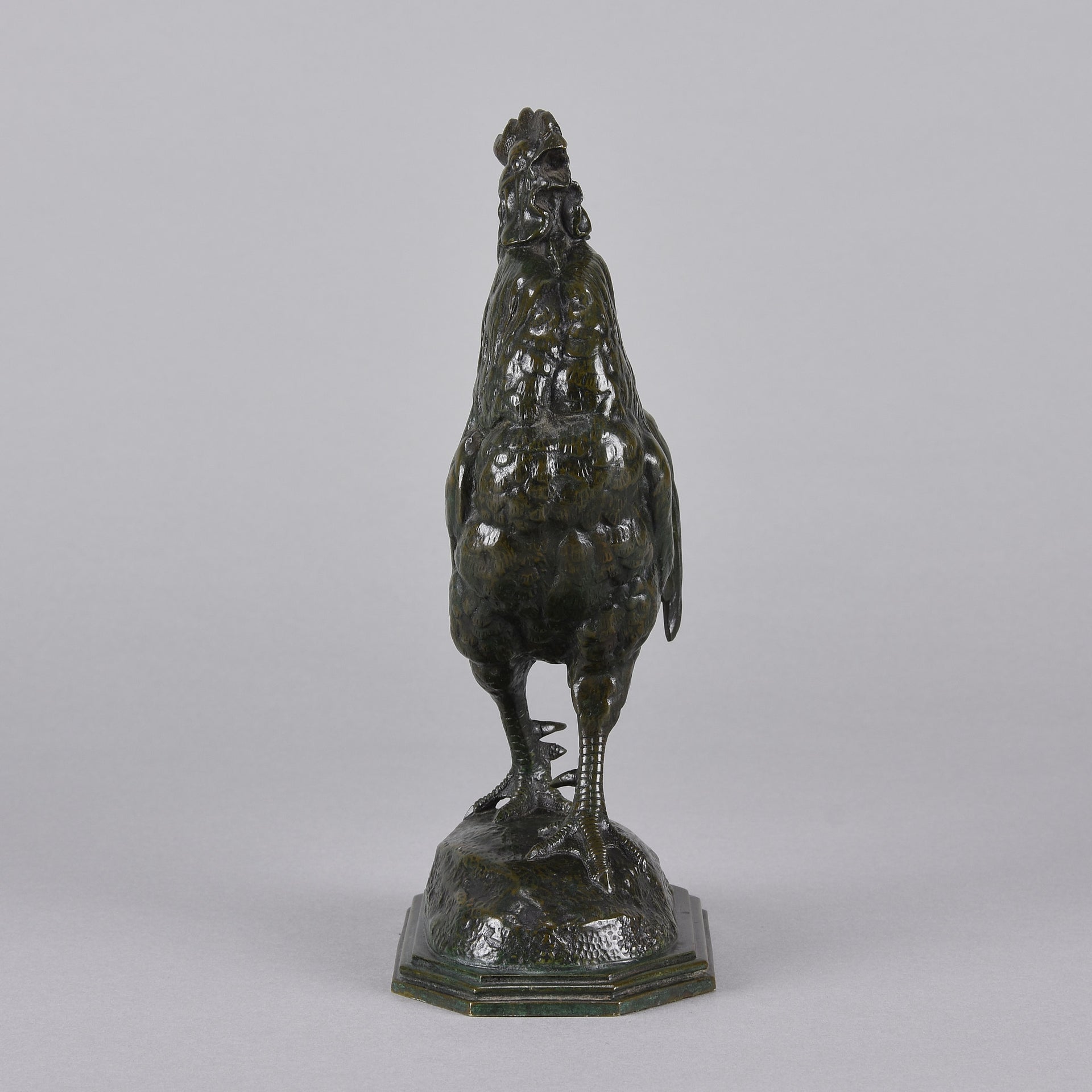 Coq Debout by Alfred Barye - Antique Bronze Cockerel - Hickmet Fine Arts