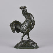 Coq Debout by Alfred Barye - Antique Bronze Cockerel - Hickmet Fine Arts
