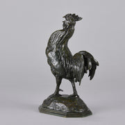Coq Debout by Alfred Barye - Antique Bronze Cockerel - Hickmet Fine Arts