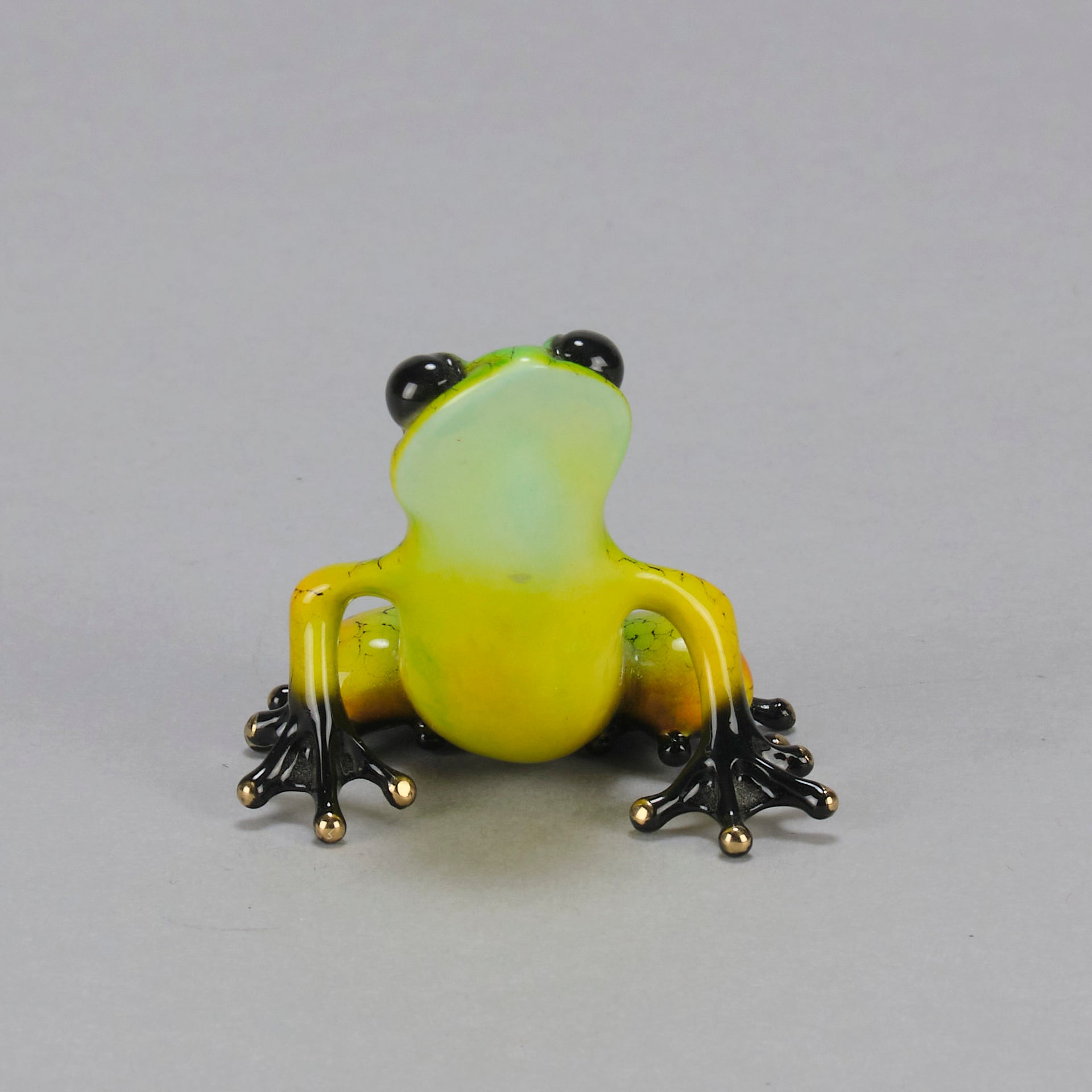 Salsa An eyecatching limited edition bronze sculpture of a charming frog by Tim Cotterill in a seated position with its head raised