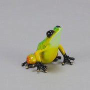 Salsa An eyecatching limited edition bronze sculpture of a charming frog by Tim Cotterill in a seated position with its head raised