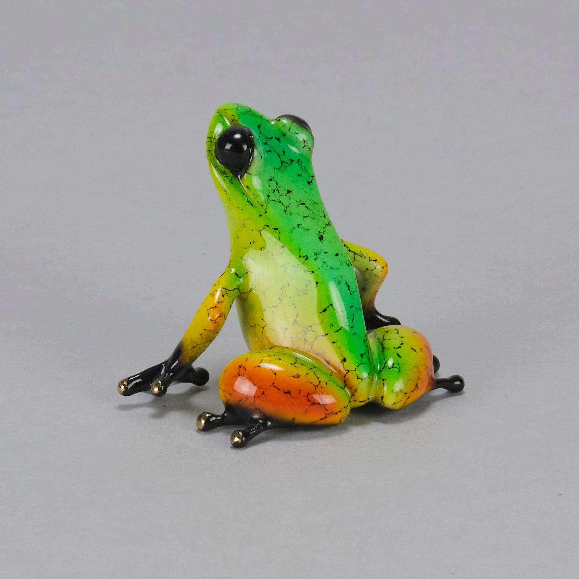Salsa An eyecatching limited edition bronze sculpture of a charming frog by Tim Cotterill in a seated position with its head raised