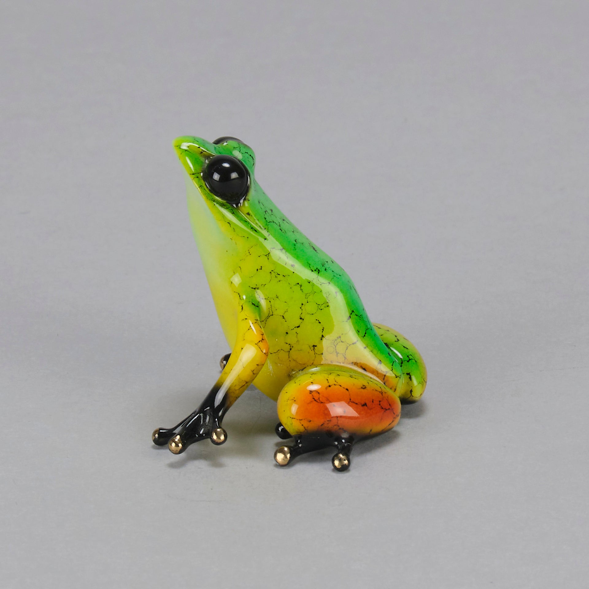 Salsa An eyecatching limited edition bronze sculpture of a charming frog by Tim Cotterill in a seated position with its head raised