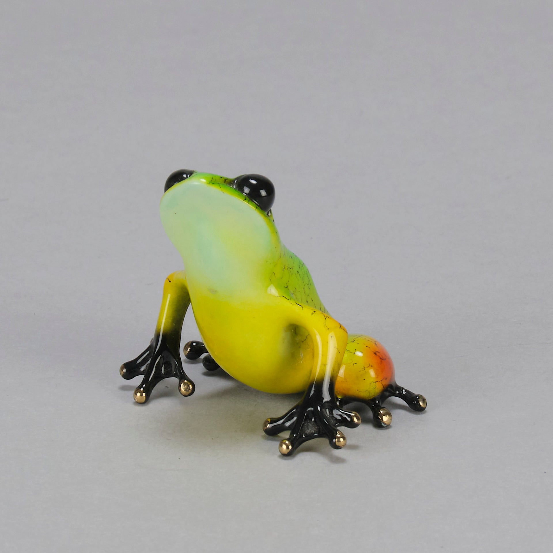 Salsa An eyecatching limited edition bronze sculpture of a charming frog by Tim Cotterill in a seated position with its head raised