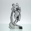 Sèvres Jazz Musician with Saxophone a very fine mid 20th Century clear and frosted glass figurative study trophy in the form of a jazz musician playing a saxophone