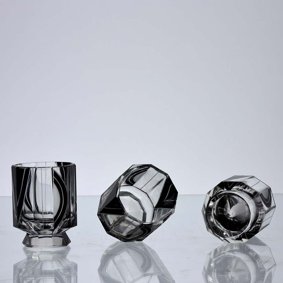 Art Deco Decanter Set Czech Glass