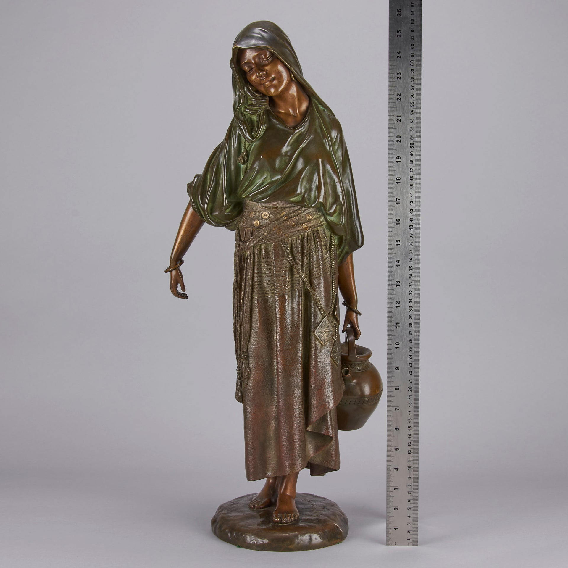 Chiparus Bronze Water Carrier - Antique Bronze Statues - Hickmet Fine Arts