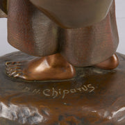 Chiparus Bronze Water Carrier - Antique Bronze Statues - Hickmet Fine Arts