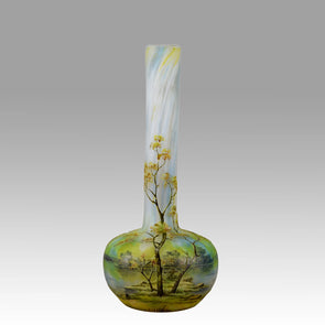 Daum Summer Vase - Daum Freres Glass - Art Nouveau Cameo Vase - Art Nouveau Glass - Hickmet Fine Arts