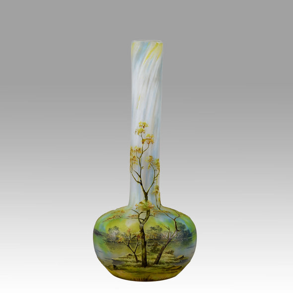 Daum Summer Vase - Daum Freres Glass - Art Nouveau Cameo Vase - Art Nouveau Glass - Hickmet Fine Arts