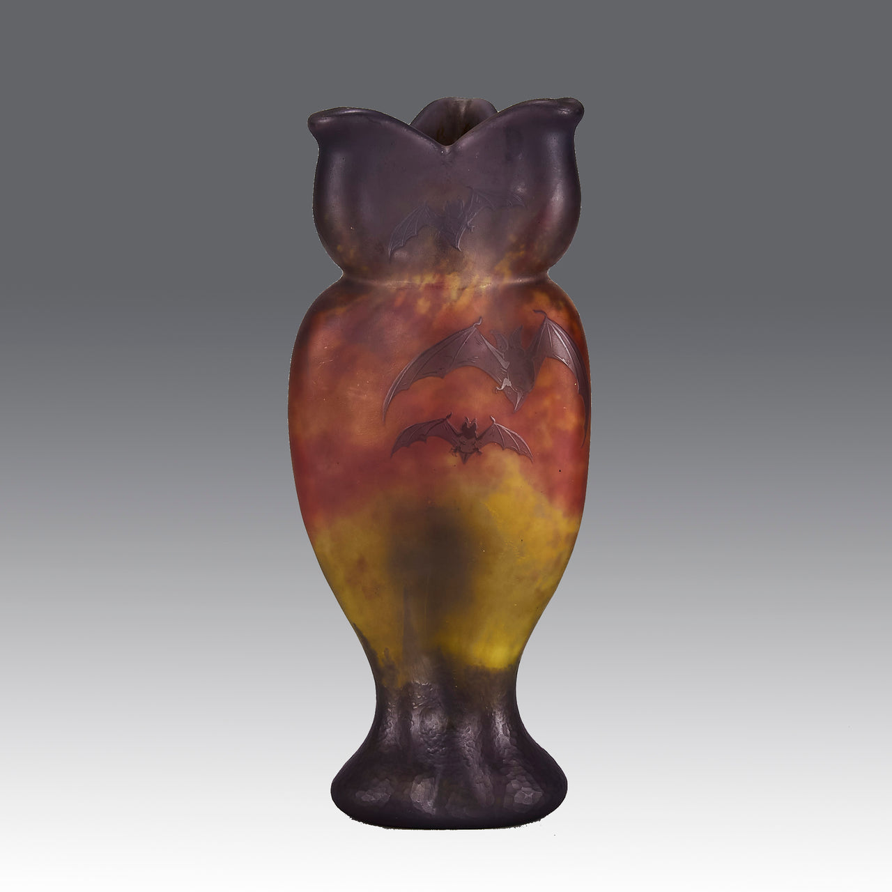 Daum Bat Vase - Rare Daum Vase - Art Nouveau Glass - Hickmet Fine Arts