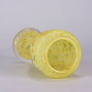 Bees and Flowers Vase by Daum Frères a late 19th Century French cameo glass vase etched and enamelled with a hive of bees pollinating flowers against a pale yellow field