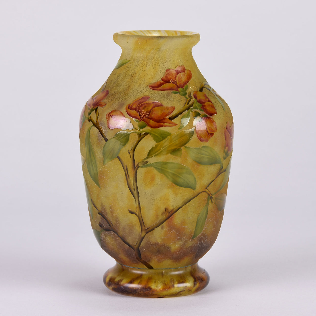 Daum Flower Vase - Art Nouveau Cameo Vase - Hickmet Fine Arts