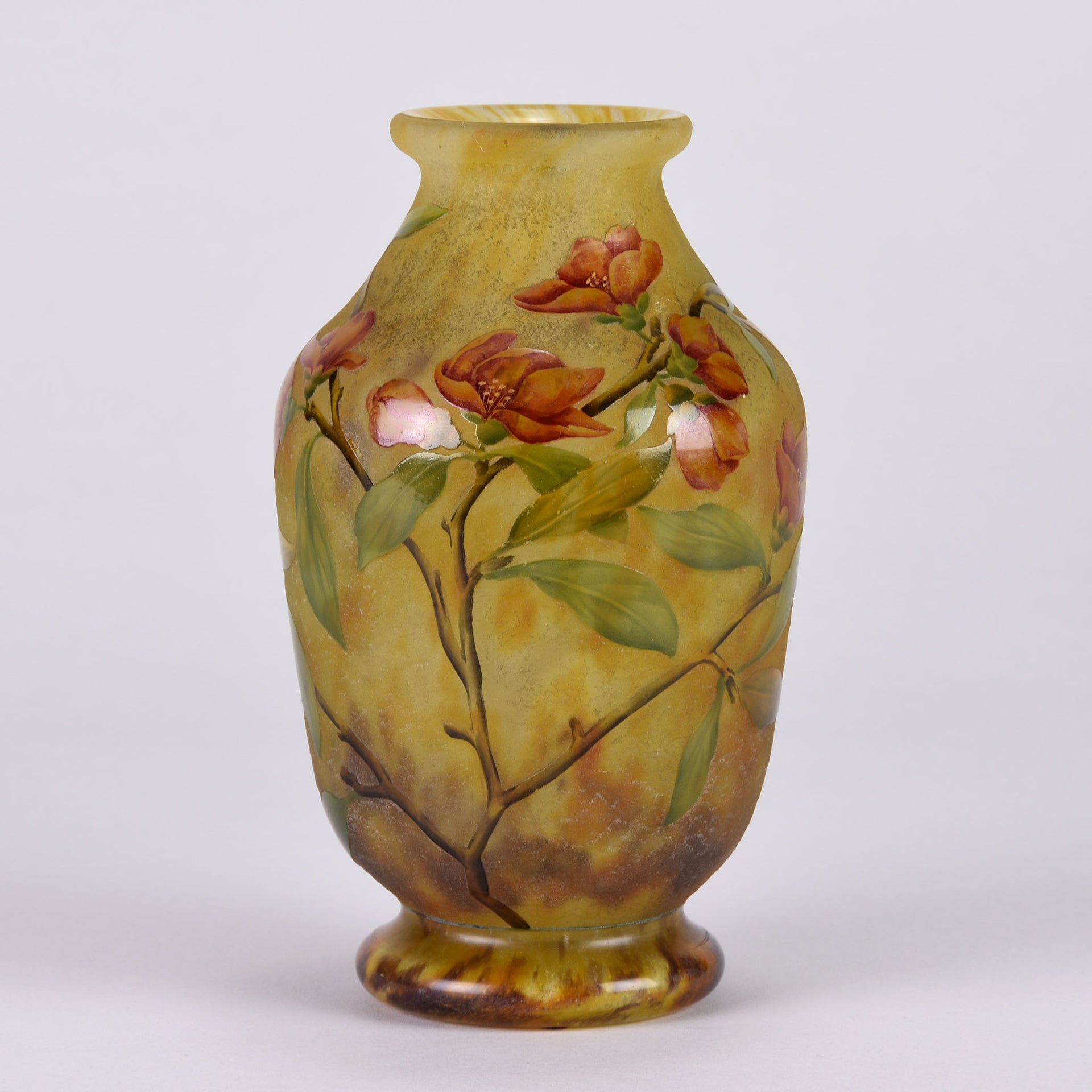 Daum Flower Vase - Art Nouveau Cameo Vase - Hickmet Fine Arts