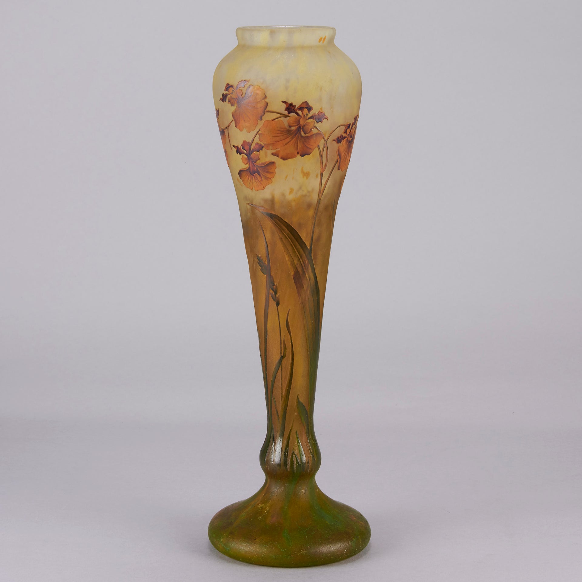 Daum Orchid Vase - Art Nouveau Vase - Hickmet Fine Arts