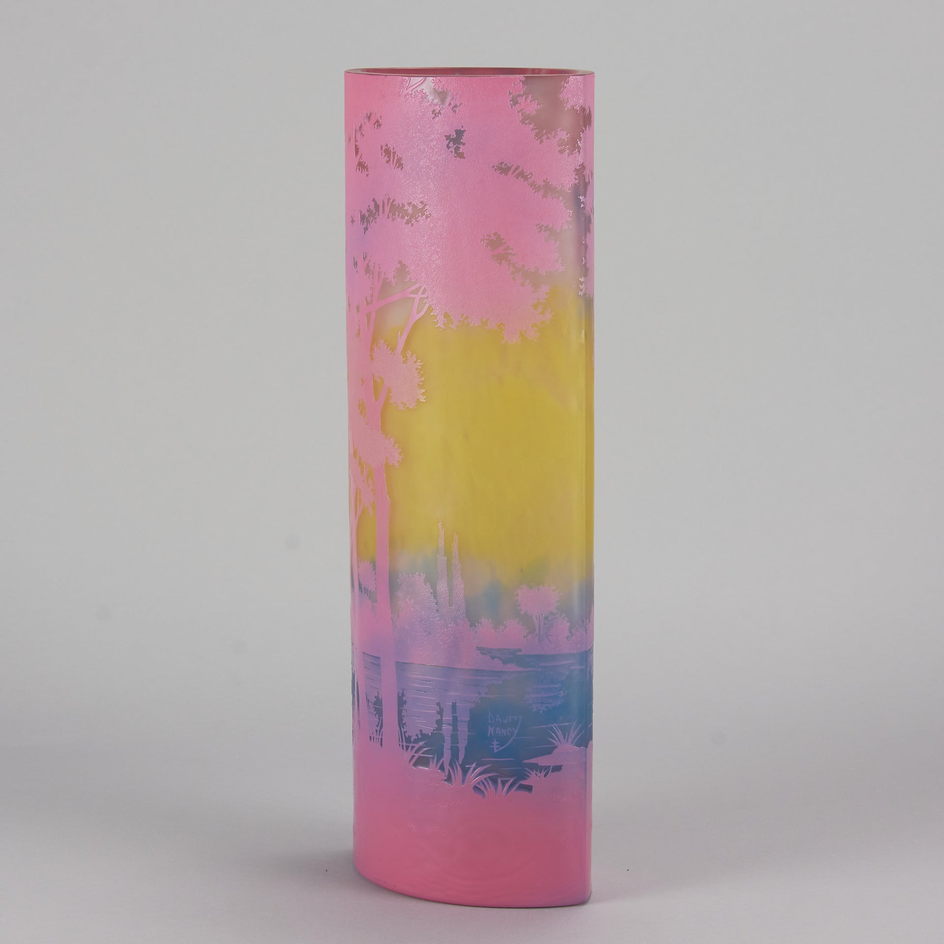 Daum cameo landscape vase