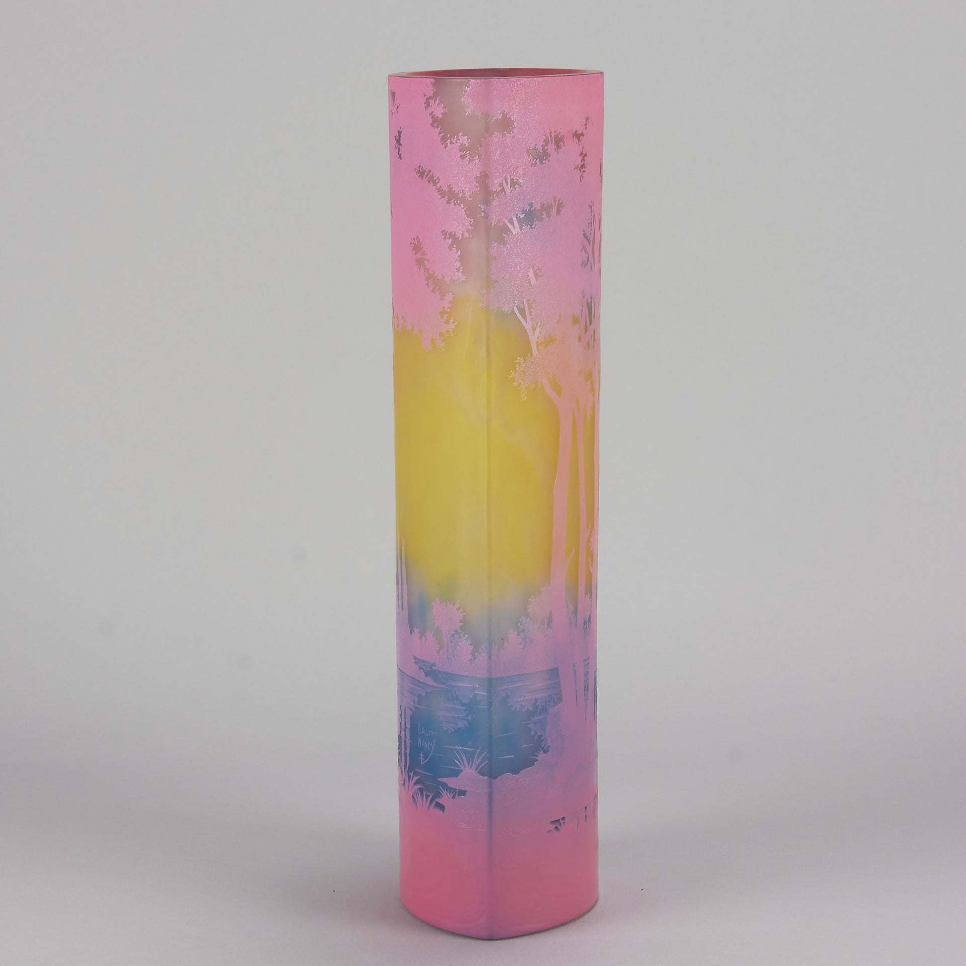 Daum cameo landscape vase