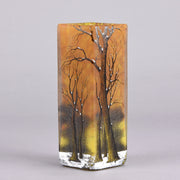 Daum Winter Vase - Art Nouveau Cameo Vase - Hickmet Fine Arts