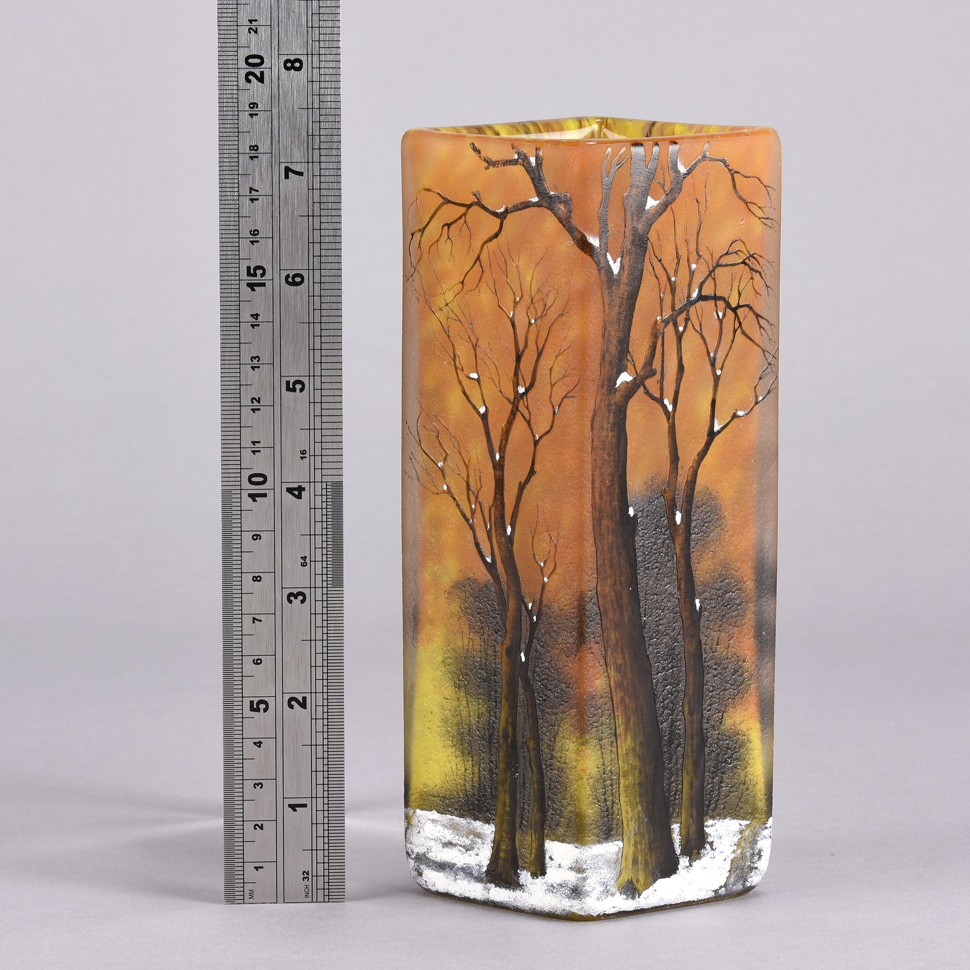 Daum Winter Vase - Art Nouveau Cameo Vase - Hickmet Fine Arts