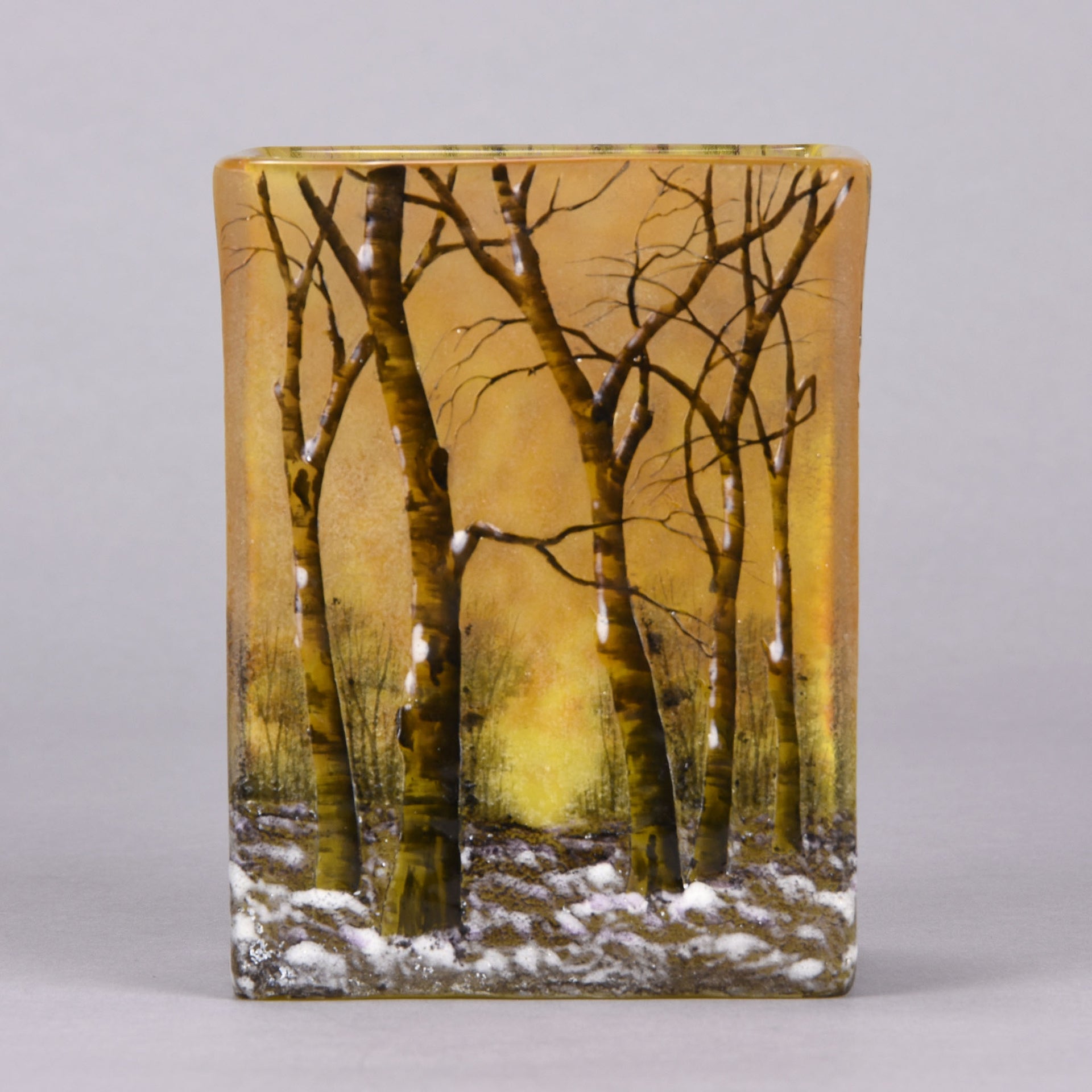 Daum Winter Vase - Art Nouveau Cameo Vase - Daum Frères Glass - Art Nouveau Glass - Hickmet Fine Arts