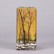 Daum Winter Vase - Art Nouveau Cameo Vase - Daum Frères Glass - Art Nouveau Glass - Hickmet Fine Arts