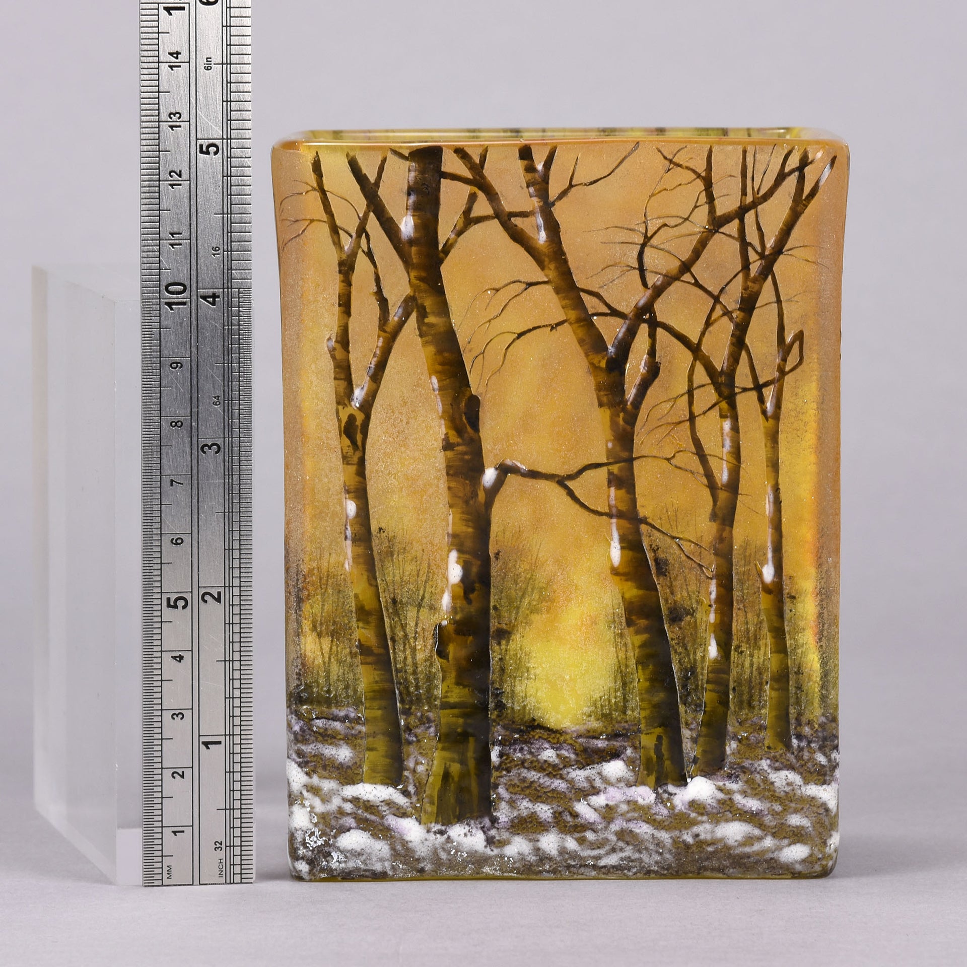 Daum Winter Vase - Art Nouveau Cameo Vase - Daum Frères Glass - Art Nouveau Glass - Hickmet Fine Arts