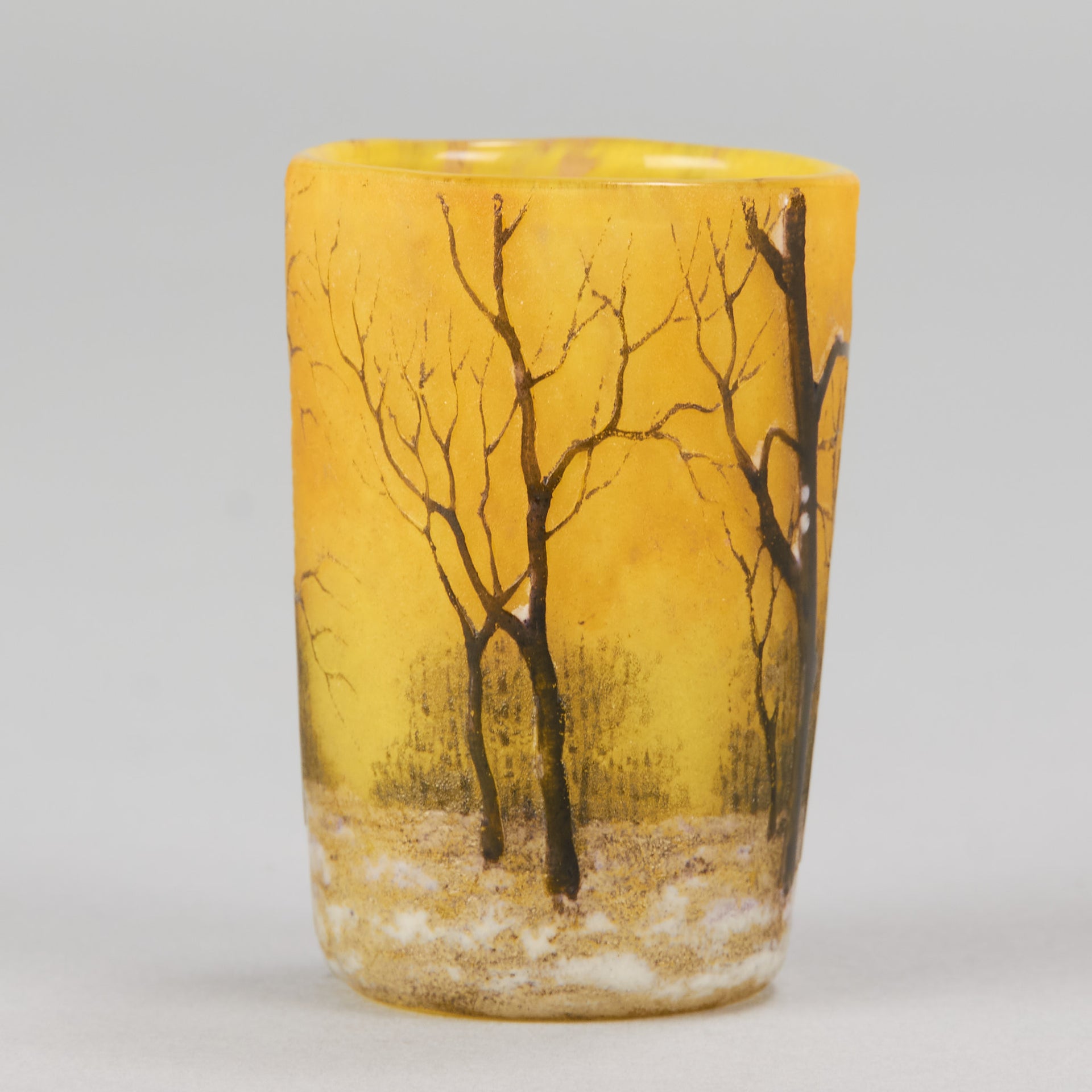 Daum Winter Vase - Art Nouveau Cameo Vase - Hickmet Fine Arts