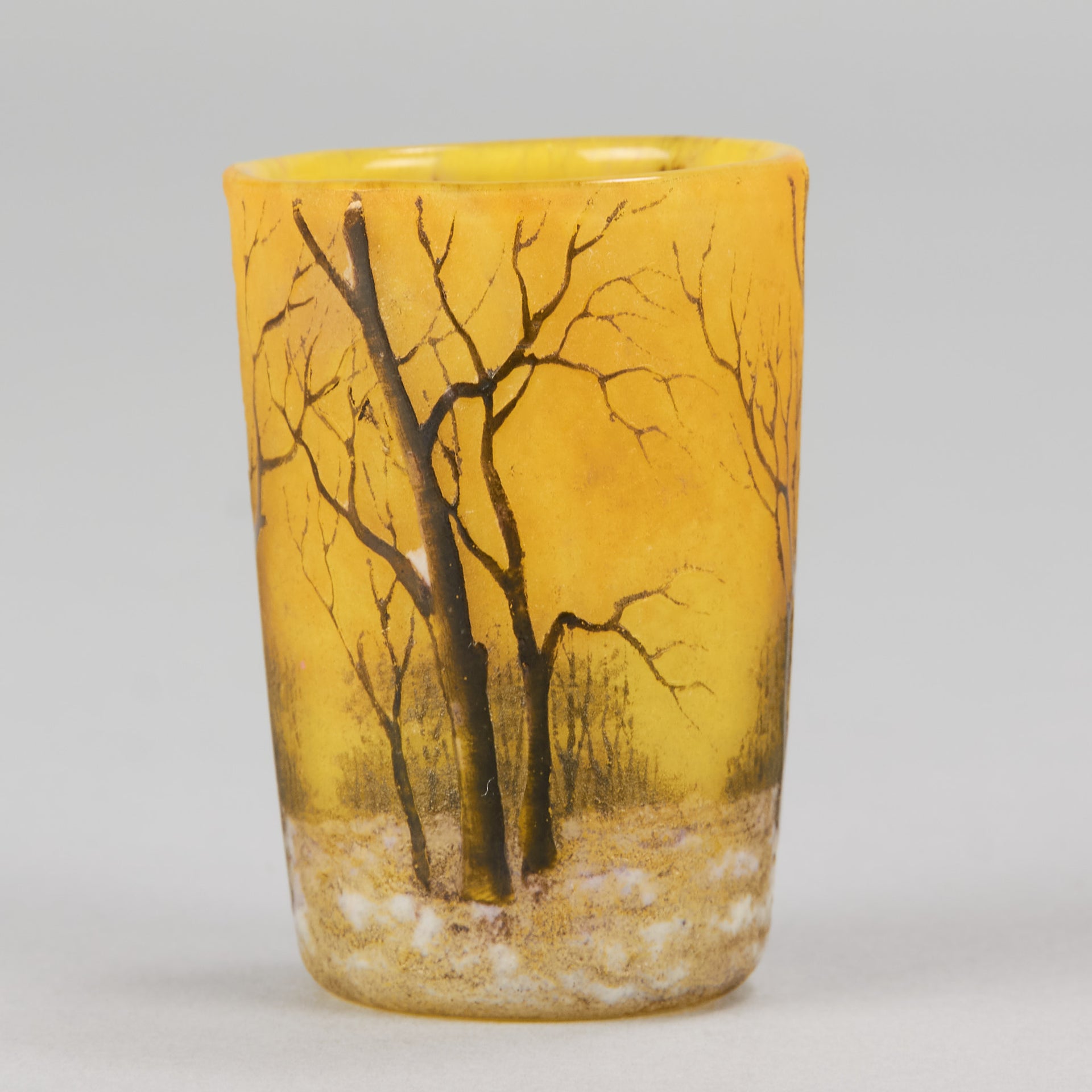 Daum Winter Vase - Art Nouveau Cameo Vase - Hickmet Fine Arts