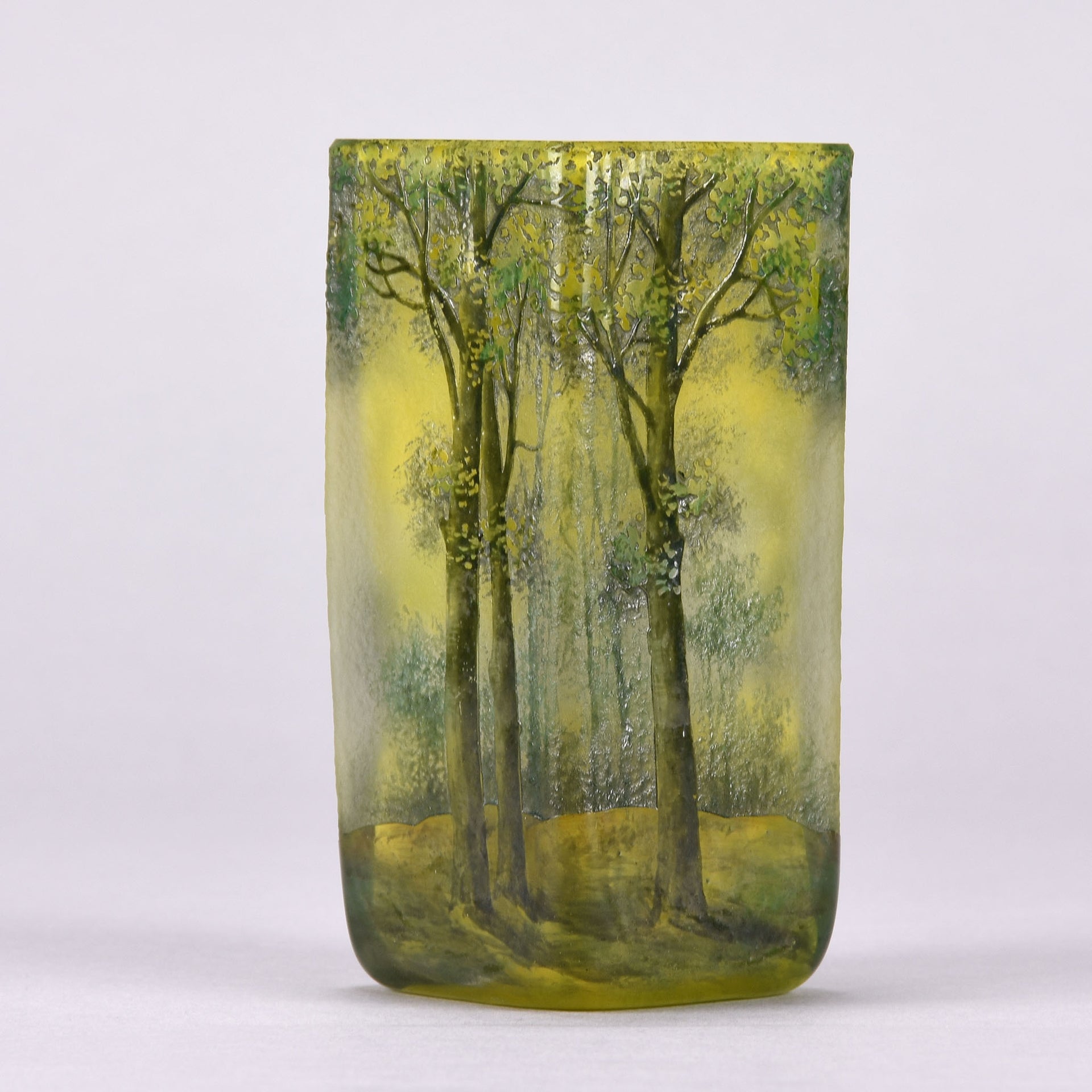 Daum Spring Vase - Paysage de Printemps Cameo Vase - Daum Freres glass - Art Nouveau Glass - Hickmet Fine Arts